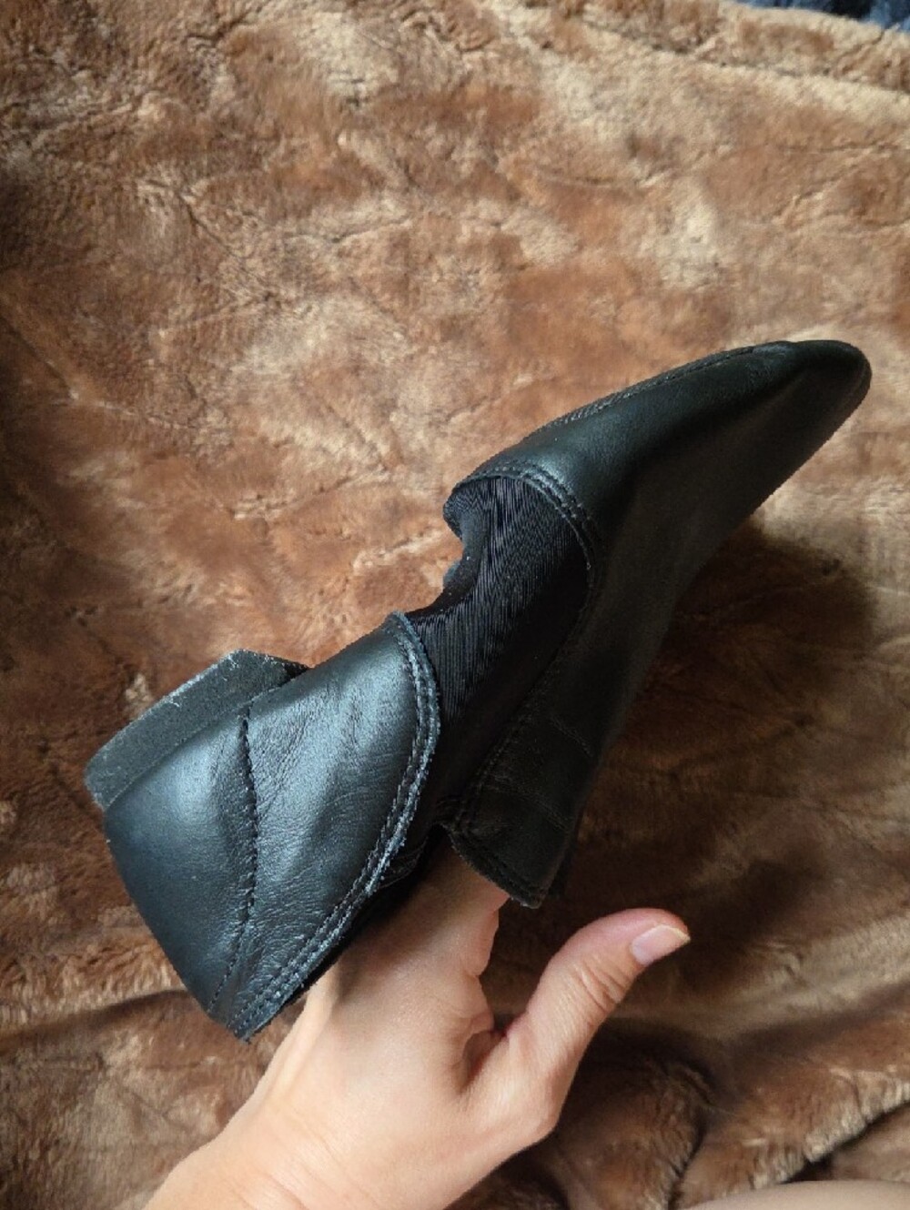 Capezio Leather Black Split-Sole Jazz/Character Dance Shoes - Picture 7 of 10